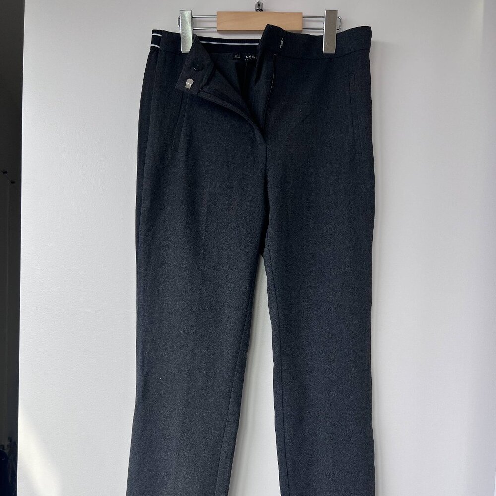 High-waisted, stretchy dress pants/trousers
